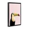 Stupell Industries Pastel Toucan on Pink Framed Floater Canvas Wall Art Design by Sisi and Seb